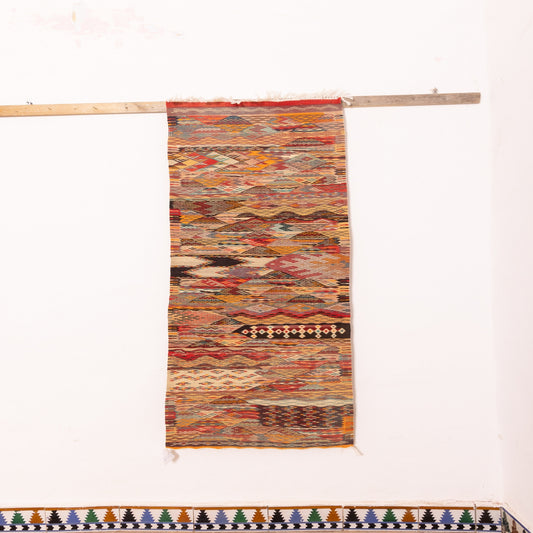 Moroccan Corridor Rug - Handwoven Runner - Tribal Mosaic Design