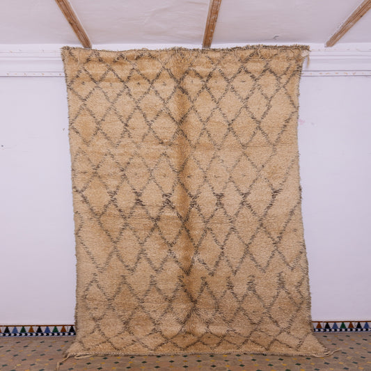 Vintage Beni Ourain Rug – Authentic Moroccan Wool Carpet – Handwoven Berber Rug – Diamond Pattern Area Rug – Bohemian & Minimalist Home Decor