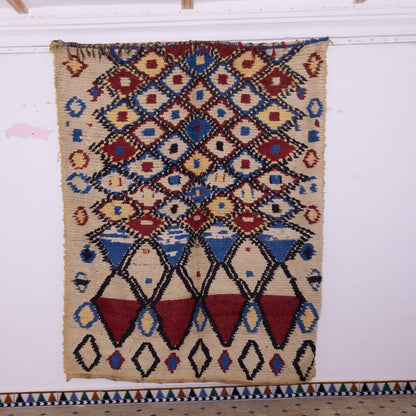 Mountain Echo” – Vintage Azilal Rug with Bold Diamond Motifs