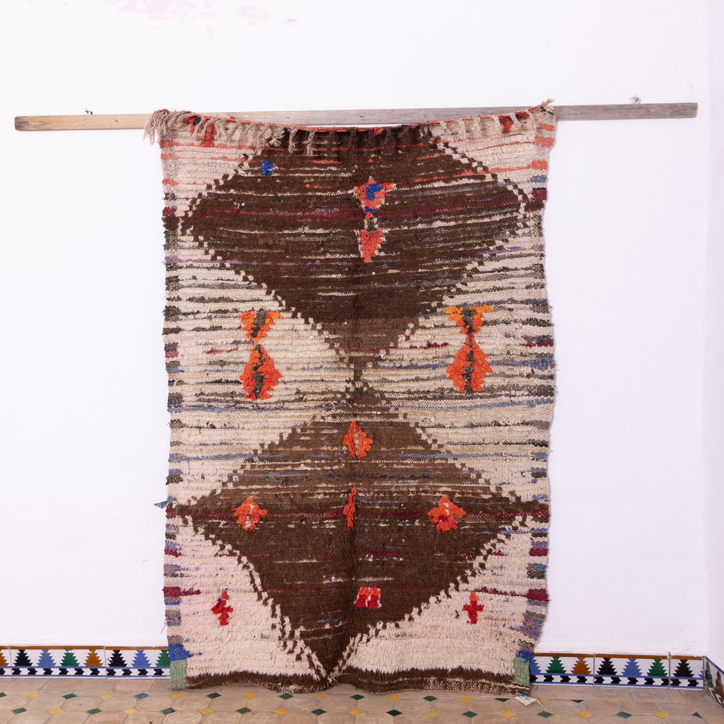 Vintage Moroccan Berber Rug – Handwoven Wool Carpet with Subtle Tribal Patterns