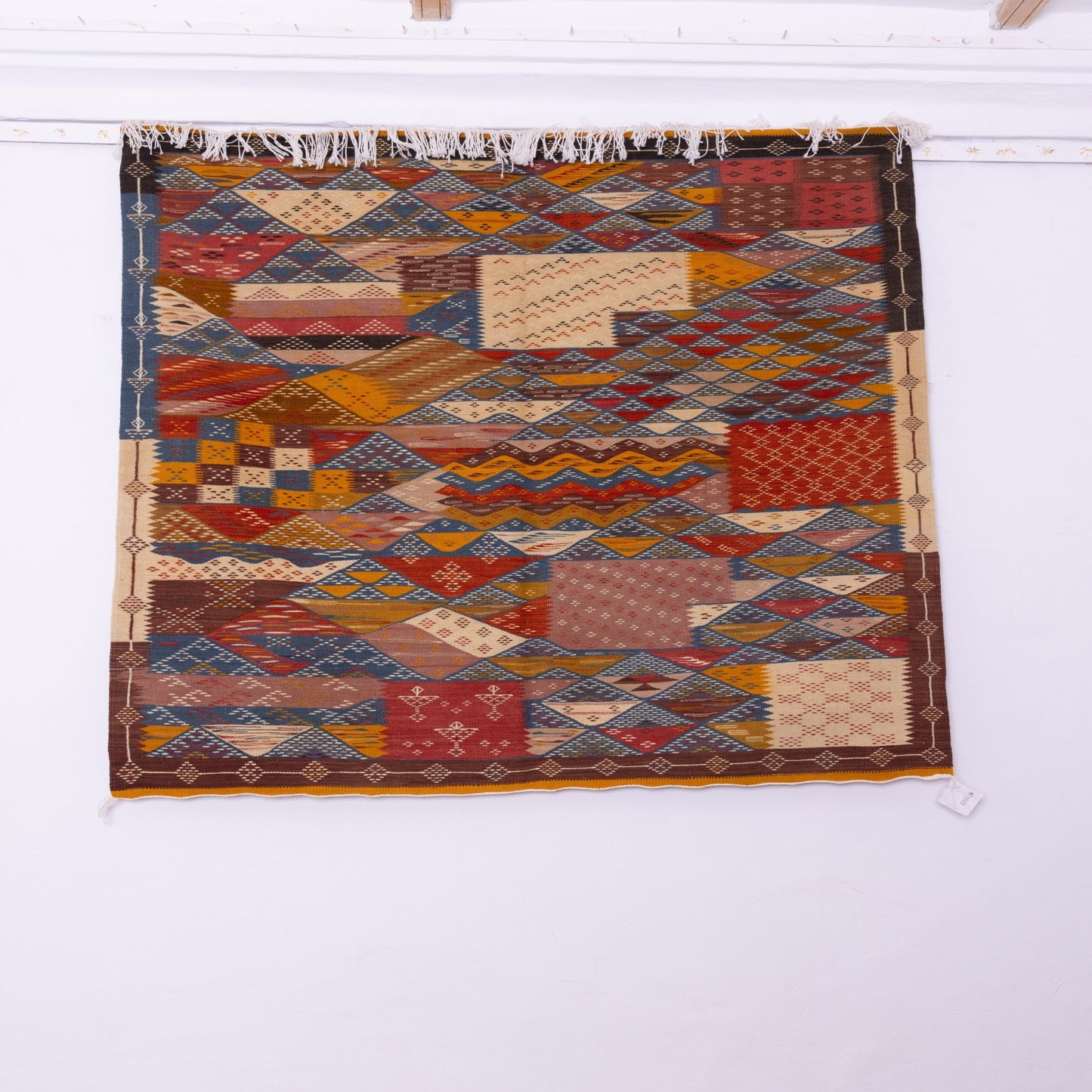 Handwoven Moroccan Akhnif Rug – Intricate Berber Wool & Cotton Carpet