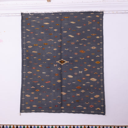 Handwoven Moroccan Akhnif Rug – Elegant Berber Wool & Cotton Carpet with Tribal Motifs