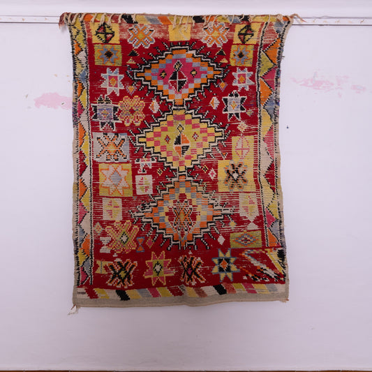 Vintage Moroccan Kilim Rug – Handwoven Berber Carpet with Geometric Tribal Patterns