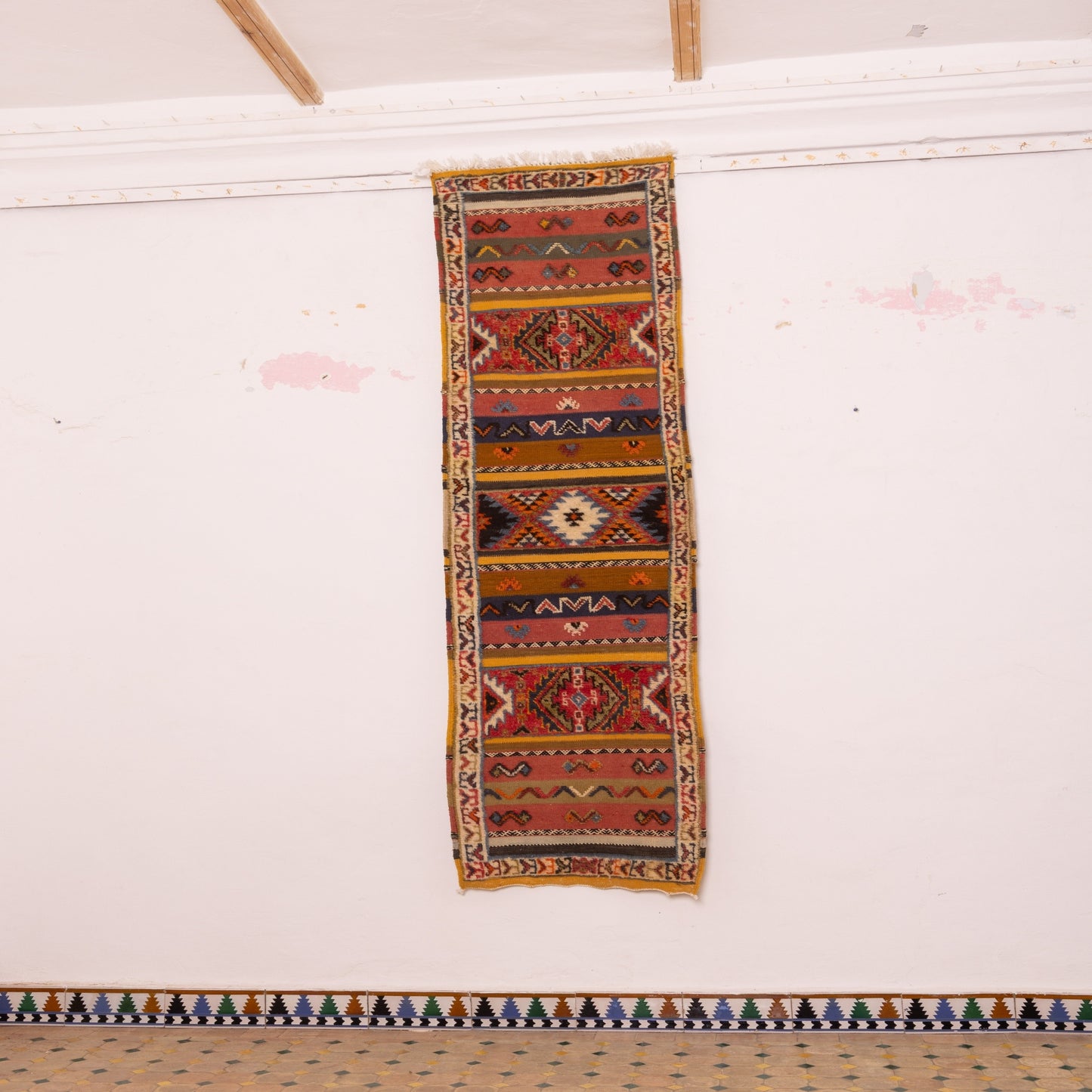 Moroccan Corridor Rug - Handwoven Berber Runner - Traditional Artisan Craft