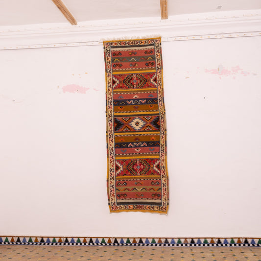 Moroccan Corridor Rug - Handwoven Berber Runner - Traditional Artisan Craft