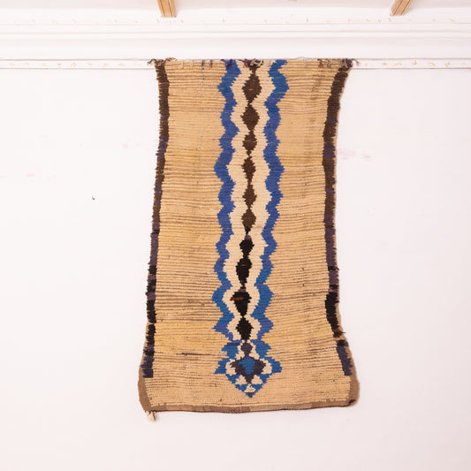 Handwoven Vintage Corridor Rug – 80% Wool, 20% Cotton – Earthy & Bold Pattern – Durable, Timeless Design