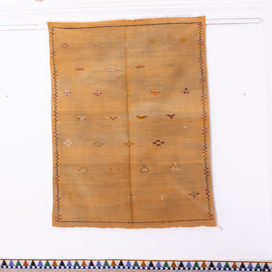 Handwoven Moroccan Akhnif Rug – Elegant Wool & Cotton Berber Carpet