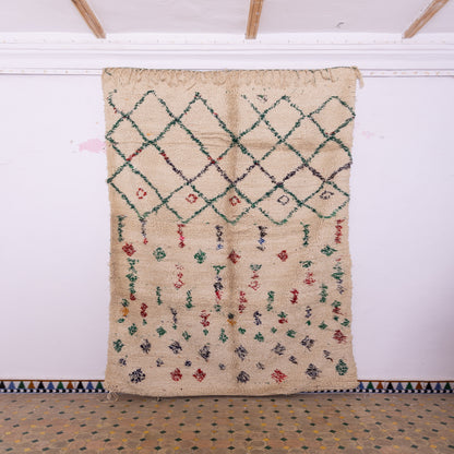 Handwoven Vintage Moroccan Boucherouite Rug – Vibrant Berber Wool & Cotton Carpet ; 10,01 ft  / 5,91 ft