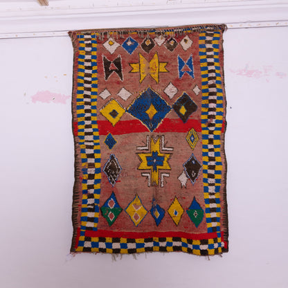 Vintage Moroccan Berber Rug – Handwoven Wool Carpet with Tribal Geometric Patterns