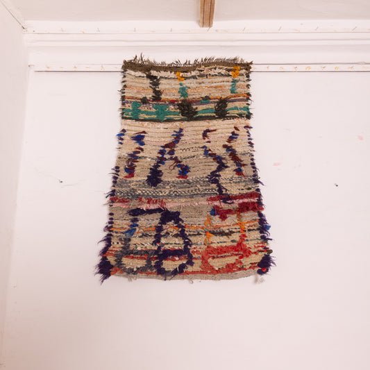 Vintage Moroccan Corridor Rug - Abstract Tribal Runner - Rustic Berber Handmade Hallway Textile
