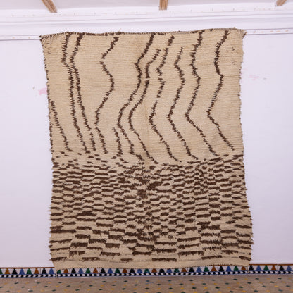 Authentic Moroccan Azilal Rug | Unique Handwoven Berber Wool Carpet | Abstract Tribal Design ; 9,84 ft / 6,07 ft