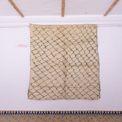 Handwoven Vintage Beni Ourain Rug – Moroccan Wool Berber Carpet ; 8,53 ft / 6,07 ft