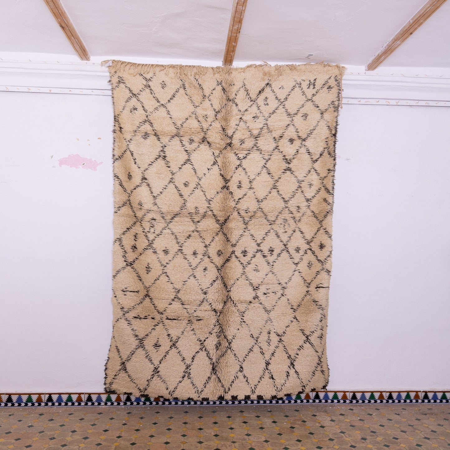 Vintage Beni Ourain Moroccan Rug – Handwoven Berber Wool Carpet ; 10,50 ft / 5,41 ft