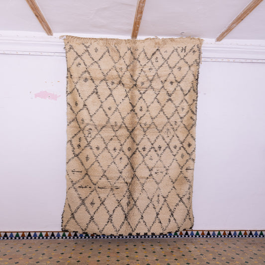 Vintage Beni Ourain Moroccan Rug – Handwoven Berber Wool Carpet