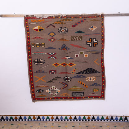Handwoven Moroccan Akhnif Rug – Unique Berber Wool & Cotton Carpet