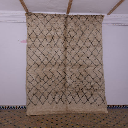 Authentic Vintage Beni Ourain Moroccan Rug | Handwoven Wool Berber Carpet ; 11,48 ft / 6,73 ft