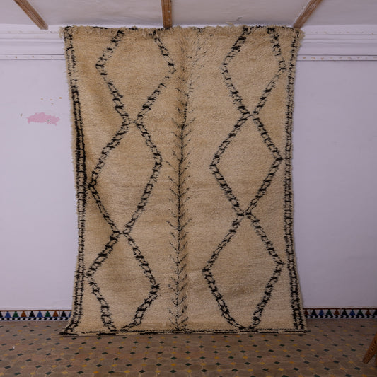Authentic Handmade Moroccan Berber Rug - Vintage Beni Ourain Wool Rug - Large Bohemian Area Rug - Soft & Luxurious Tribal Carpet