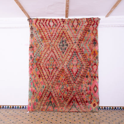Vintage Moroccan Boujad Rug – Handwoven Wool Berber Carpet