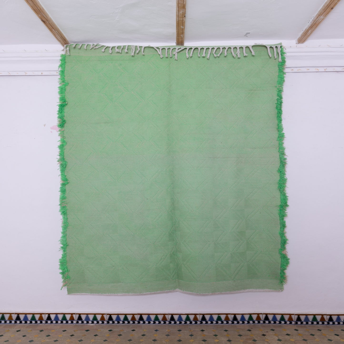 Handwoven Moroccan Akhnif Rug – Artisan Wool & Cotton Carpet ; 9,84 ft / 6,56 ft