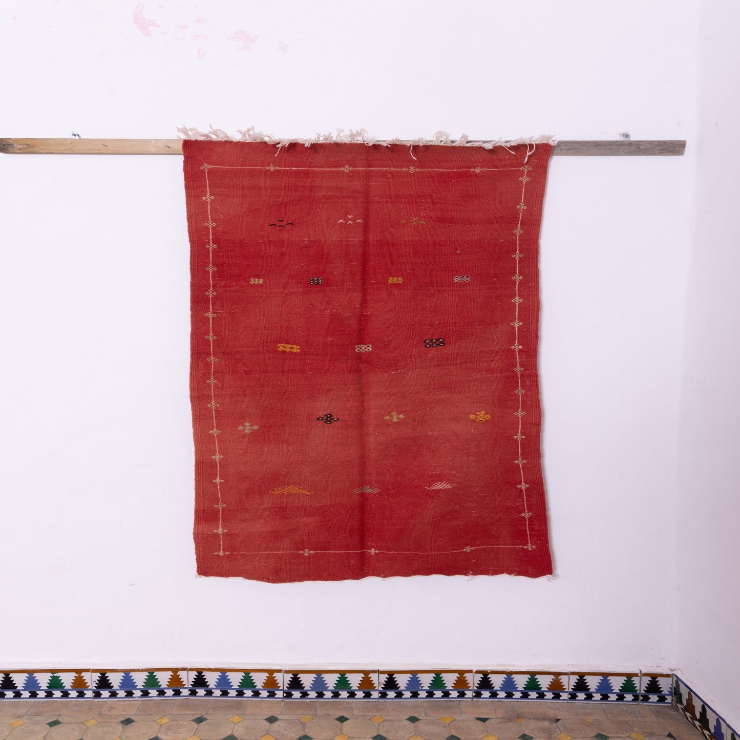 Handwoven Moroccan Akhnif Rug – Elegant Berber Wool & Cotton Carpet