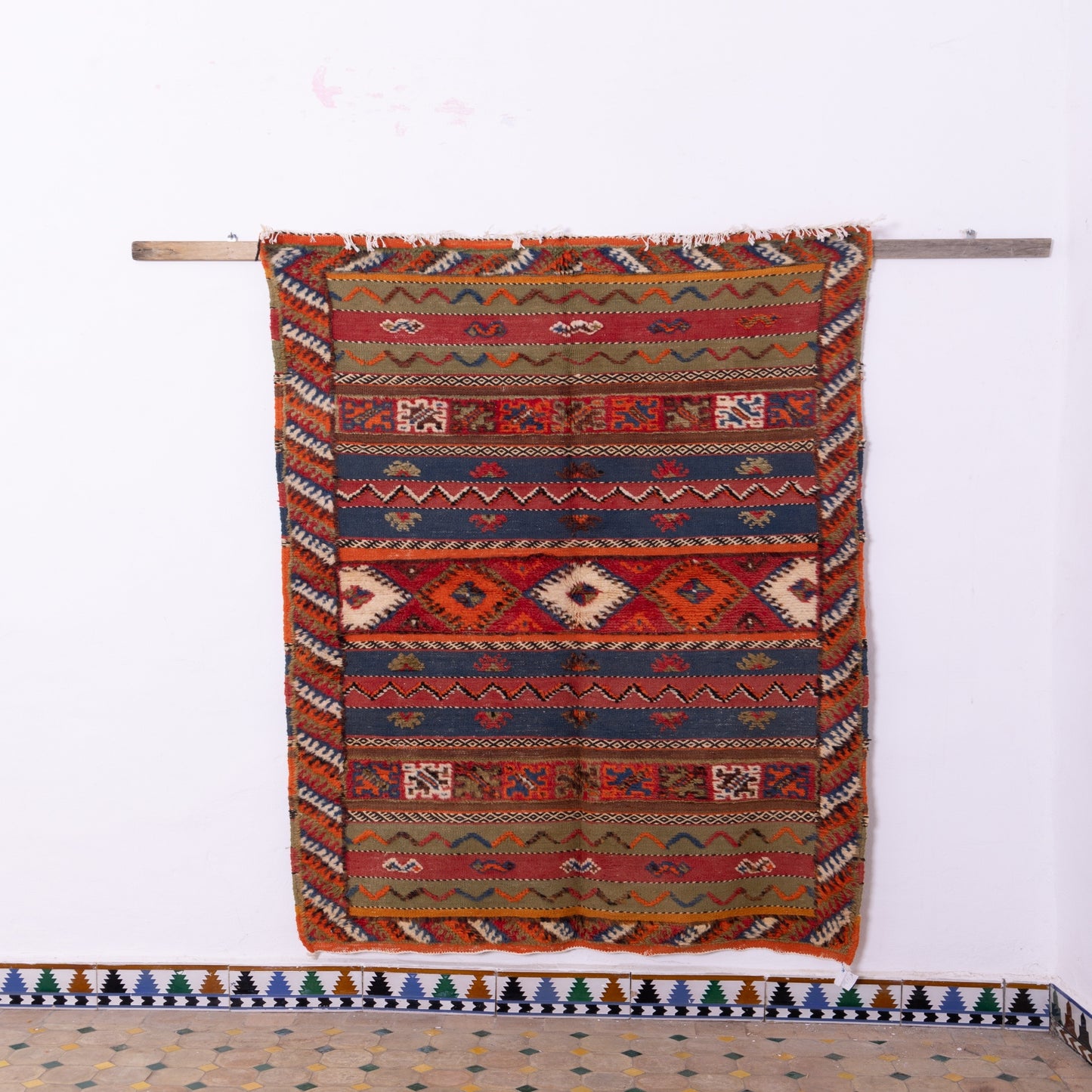 Handwoven Akhnif Moroccan Rug – Traditional Berber Flatweave ; 6,23 ft / 3,94 ft