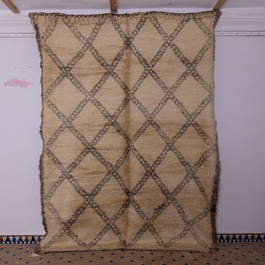 Large Vintage Beni Ourain Moroccan Rug - Handwoven Wool Berber Carpet