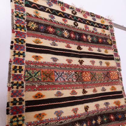 Handwoven Akhnif Moroccan Rug – Authentic Berber Flatweave ; 5,25 ft / 3,12 ft