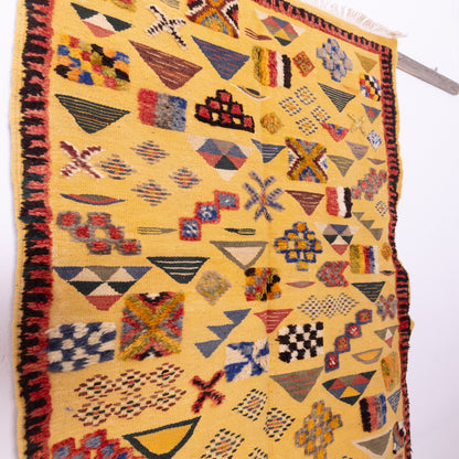 Authentic Moroccan Akhnif Rug – Handwoven Wool & Cotton Berber Carpet ; 4,92 ft / 3,12 ft