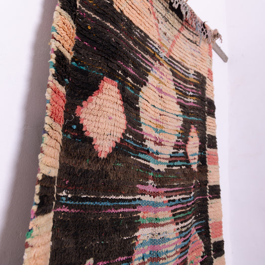 Vintage Moroccan Berber Rug – Unique Handwoven Wool Boucherouite with Geometric Tribal Motifs