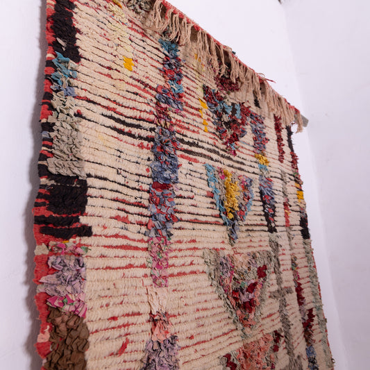 Vintage Azilal Moroccan Rug - Handwoven Wool Runner with Tribal Symbols - Abstract Boho Hallway Carpet