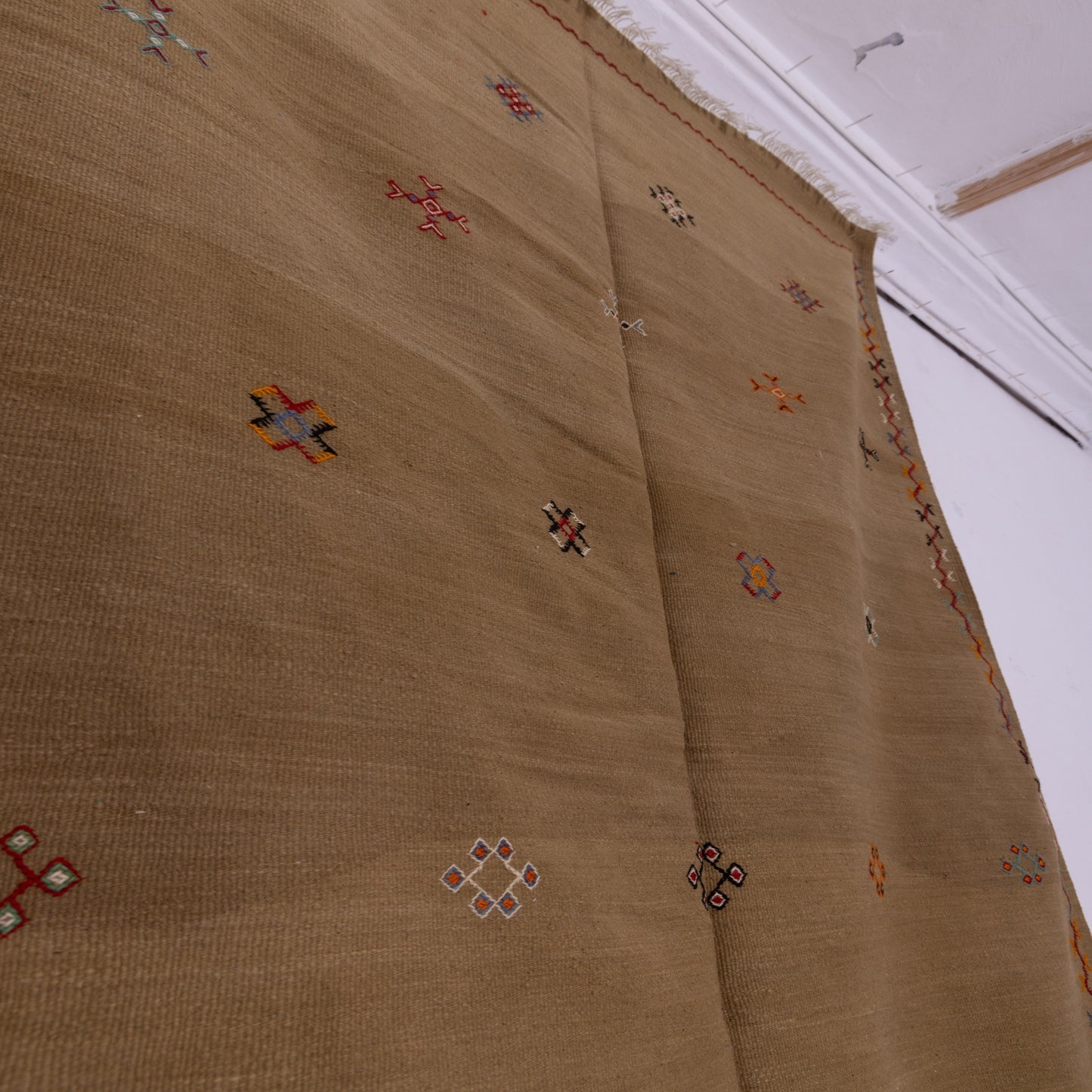 Handwoven Moroccan Akhnif Rug – Earthy Brown Berber Wool & Cotton Carpet