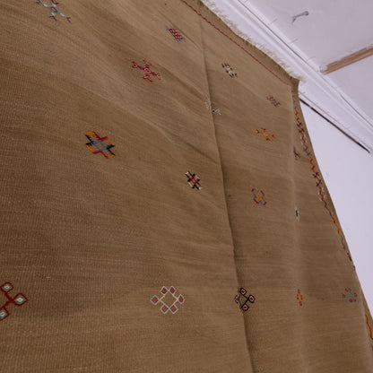 Handwoven Moroccan Akhnif Rug – Earthy Brown Berber Wool & Cotton Carpet