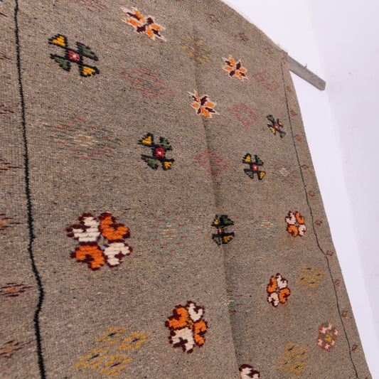 Handwoven Moroccan Akhnif Rug – Earthy Berber Wool & Cotton Carpet