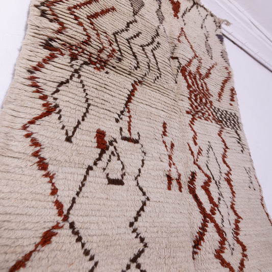 Vintage Azilal Rug - Handwoven Moroccan Wool Runner - Tribal Berber Symbols - Long & Narrow Rug