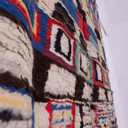 Vintage Moroccan Azilal Rug with Patchwork Geometry