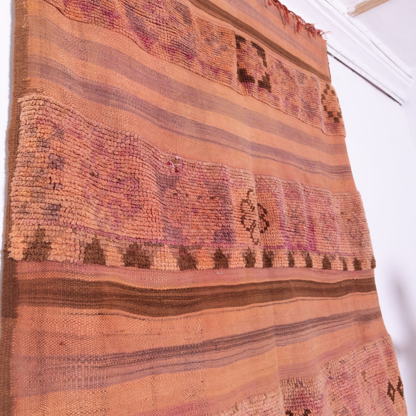 Vintage Rehamna Moroccan Flatweave Rug – Handmade Wool Berber Kilim with Subtle Tribal Patterns ; 8,53 ft / 5,25 ft