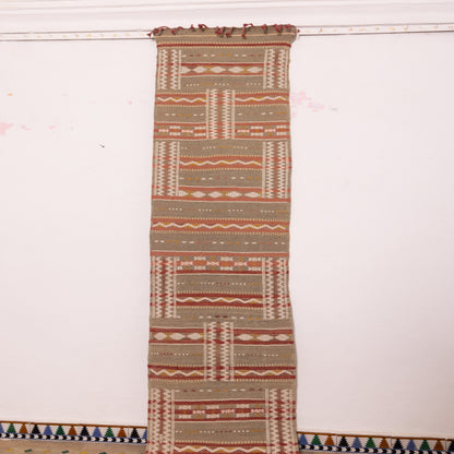 Striped Geometric Corridor Rug - 100% Wool Handwoven Runner
