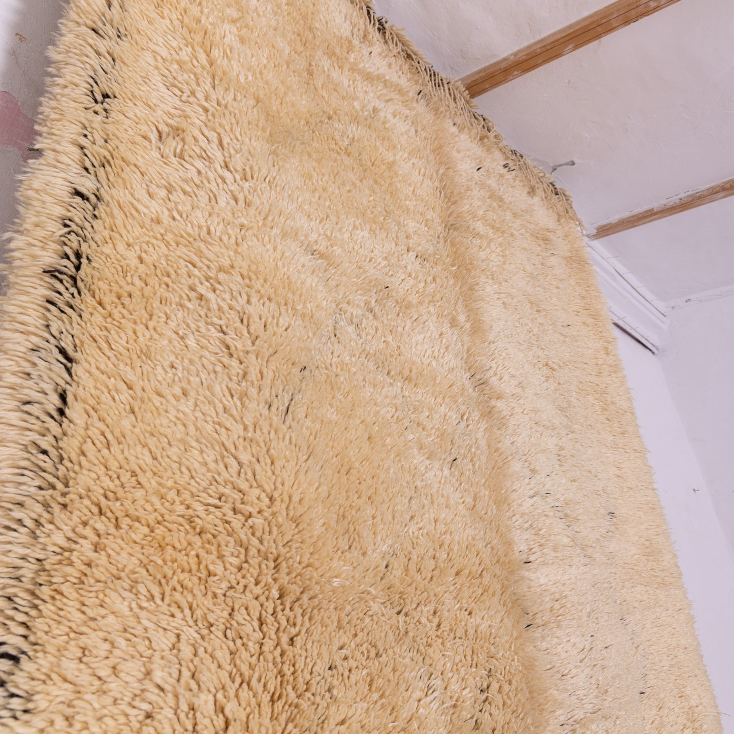 Vintage Moroccan Beni Ourain Rug – Authentic Handwoven Wool Berber Carpet ;  12,14 ft /  5,91 ft