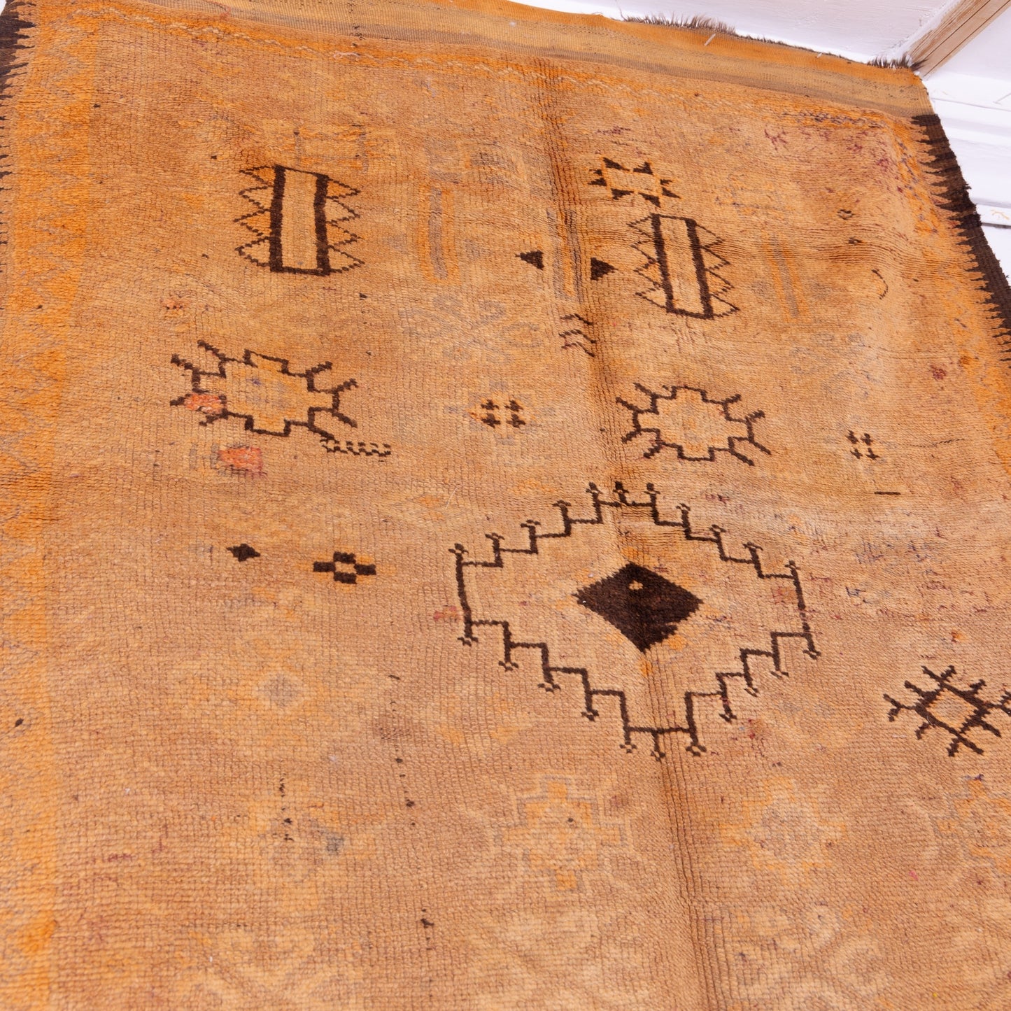 Vintage Moroccan Rehamna Rug – Handwoven Wool Tribal Elegance ; 7,38 ft / 4,92