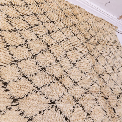 Handwoven Vintage Beni Ourain Rug – Moroccan Wool Berber Carpet ; 8,53 ft / 6,07 ft