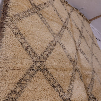 Large Vintage Beni Ourain Moroccan Rug | Handwoven Wool Berber Carpet ; 11,48 ft / 6,23 ft