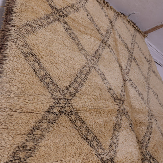 Large Vintage Beni Ourain Moroccan Rug - Handwoven Wool Berber Carpet