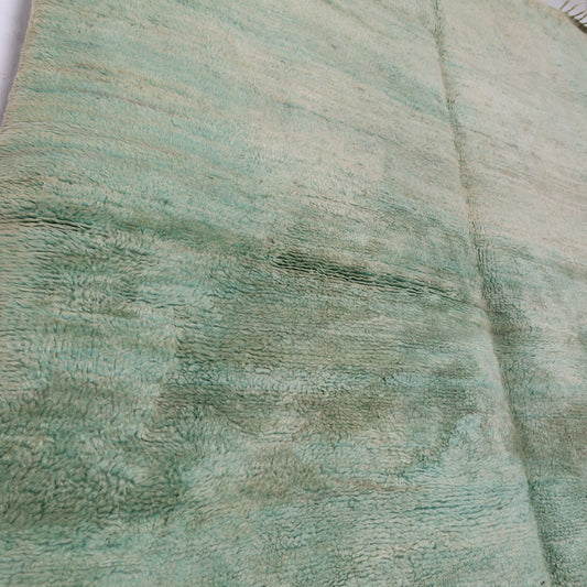 Vintage Green Moroccan Berber Rug - Handmade Wool Area Rug - Authentic Mid-Century Beni Mguild Carpet - Bohemian Tribal Decor
