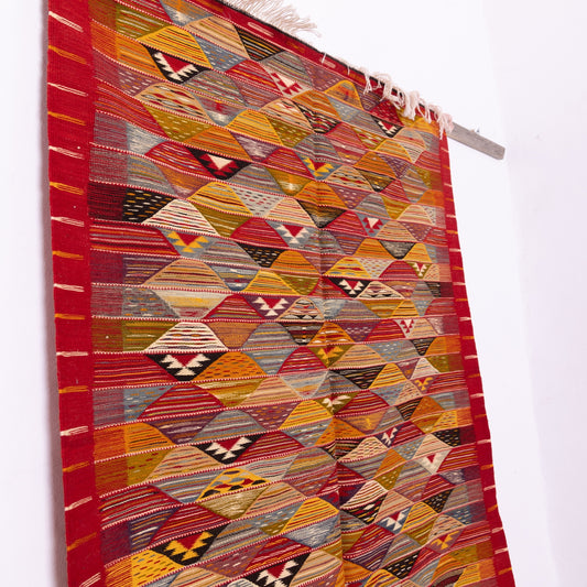 Authentic Handwoven Moroccan Akhnif Runner – Vintage Berber Wool Rug