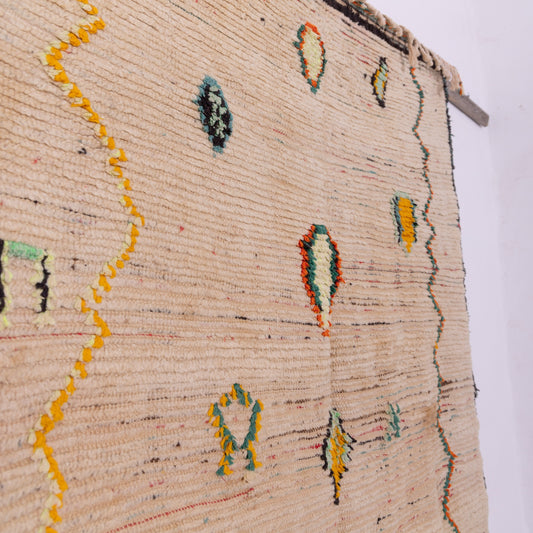 Vintage Azilal Rug - 100% Wool Moroccan Berber Carpet - Minimal Abstract Tribal Runner