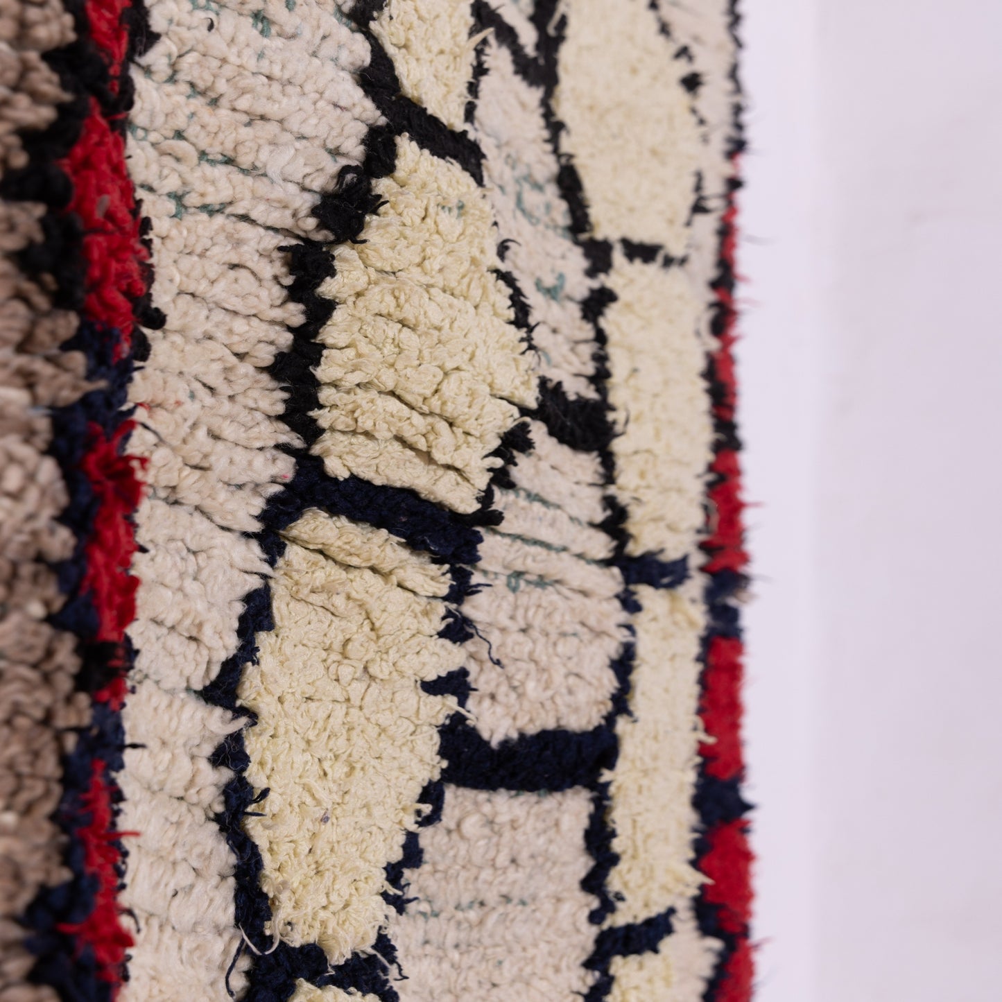 Vintage Azilal Moroccan Rug - Handwoven Wool Runner with Geometric Honeycomb Motif