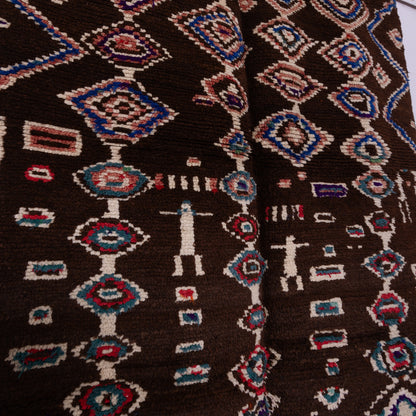 Vintage Moroccan Rehamna Rug – Handwoven Tribal Wool Carpet with Bold Geometric Motifs ; 9,19 ft / 4,92 ft