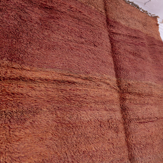 Vintage Moroccan Berber Rug – Handwoven Wool from Moyen Atlas – Warm Rust & Earthy Tones – Authentic Beni Mguild Carpet – Bohemian & Tribal Home Decor