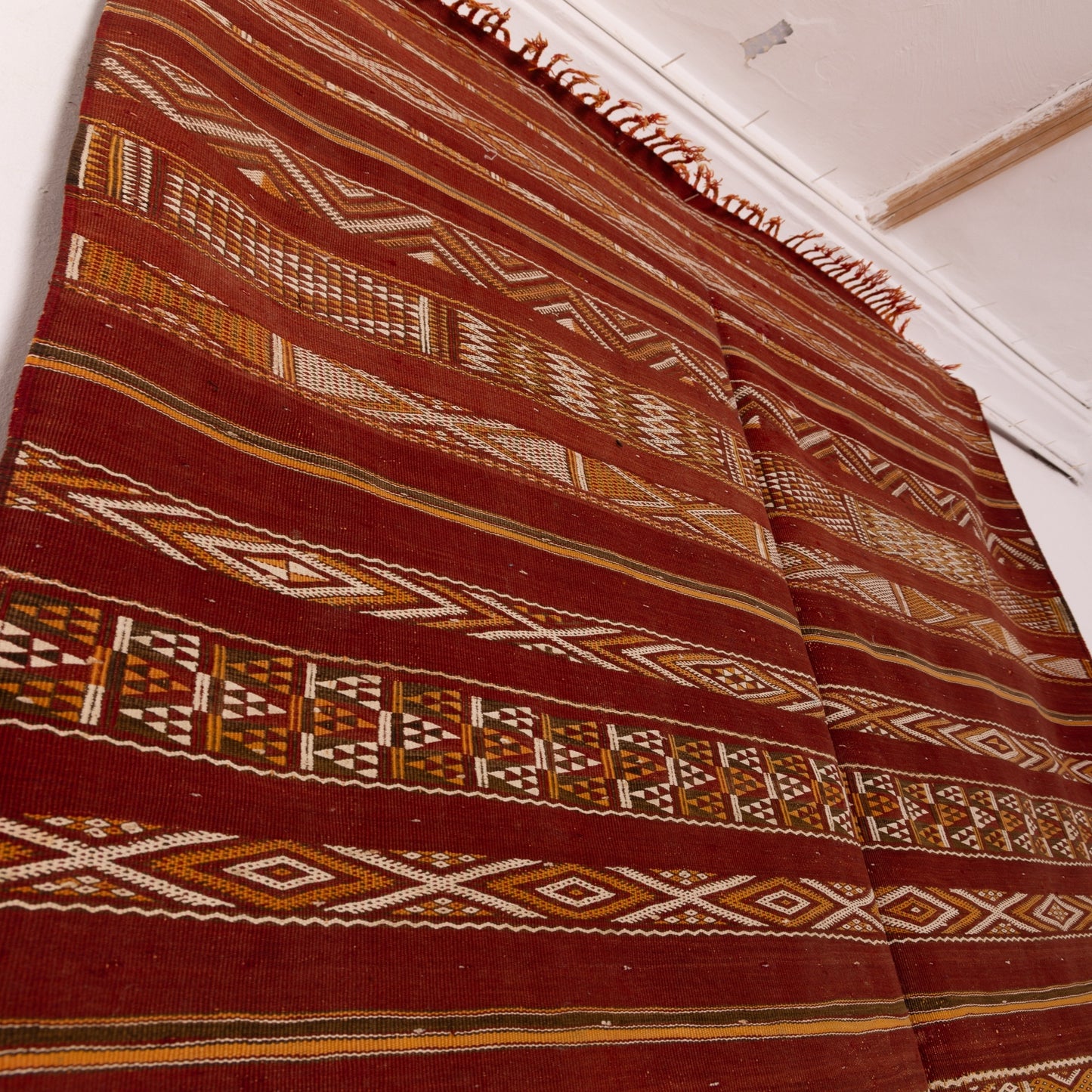 Vintage Moroccan Handwoven Berber Rug | Traditional Wool Kilim Carpet ; 9,84 ft / 4,43 ft