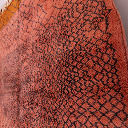 Handmade Mrirt Rug – 100% Wool Moroccan Berber Carpet – Rust & Terracotta Geometric Wool Rug – Luxury Bohemian & Modern Home Decor